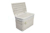 Medium White Wicker Storage Basket Trunk Chest Hamper Lidded With Cloth Linning