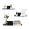 Floating Wall Shelf Set of 3 Modern Decorative Display Shelves Black Living Room