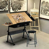 Adjustable Drafting Table Art Craft Drawing Desk w/Stool Architect Desk Stand