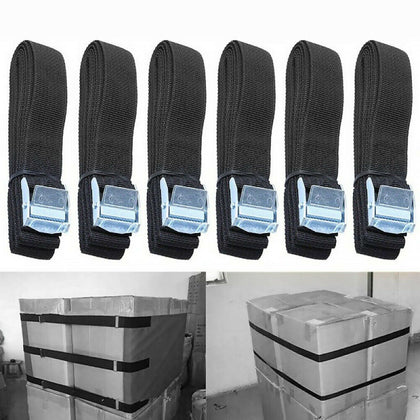 Durable Set Of 6 Lashing Straps Cargo Luggage Tie Down Cam Buckle Roof Rack UK