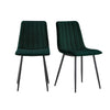 Set of 2 Velvet Dining Chairs Soft Padded Seat Metal Legs Modern Office Kitchen
