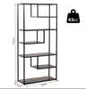 Industrial Metal Bookcase Vintage Retro Shelving Unit Tall Display Rack Cabinet