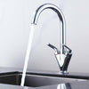 Modern Kitchen Sink Mixer Taps Swivel Spout Dual Lever Tap Mono Chrome Faucet UK