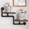 Industrial Ladder Pipe Shelf Wooden Wall Mount Display Shelving Floating Storage