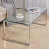 Tempered Glass Coffee Table Chrome Leg Living Room Table Modern Home Furniture