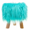 LUXURY WOODEN FOOTSTOOL OTTOMAN POUFFE STOOL FOOT REST PADDED SEAT BEDROOM ROUND