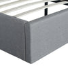 Linen Side Lift Up Storage Bed Frame Ottoman Divan Base free Headboard in Grey