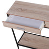 Console Table Worktop Bottom Shelf 2 Drawer Industrial Minimal Style Oak