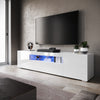 High Gloss White TV Stand Cabinet Unit Doors Storage with RGB LED Cupboard 200cm