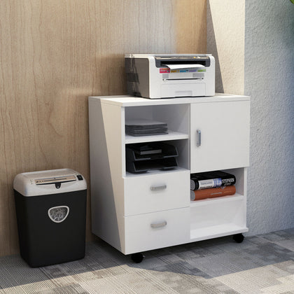 HOMCOM Storage Cabinet Sideboard Wooden Cupboard with Drawers Shelves White
