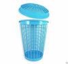50 L Circular Plastic Laundry Linen Washing Basket Bin Storage Hamper With Lid