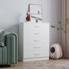 Hallway Chest of Drawers 5 White Anti-Bowing Drawer Runner Metal Handles Bedroom