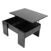 Wooden Coffee Table With Lift Up Top Storage Area and Magazine Shelf Black