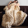 Soft Warm Chunky Knit Blanket Thick Yarn Bulky Throw for Sleepe Sofa Bed Couch