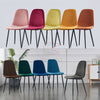 2/4/6 X Dining Chairs Set Velvet Padded Seat Metal Leg Kitchen Chair Grey/ Blue