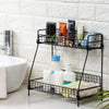 2 Tier Iron Rack Wire Basket Storage Container Desktop Shelf Kitchen Bathroom uk