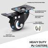 4X50mm Heavy Duty Swivel Castor Wheels PVC 200KG Trolley Furniture Rubber Caster