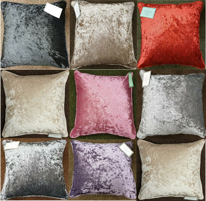 New Luxury Crushed Velvet Cushion Cover With Piped Edges 18