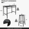 Bar Table and Stools Dining Set Industrial Metal Frame Kitchen Dining Table Set