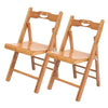 2pcs Natural Bamboo Wooden Folding Chair Indoor Outdoor Slated Dining Patio Seat