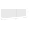 TV Cabinet TV Stand Unit Wall Mounted Floating Cupboard 2 Compartments Furniture