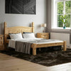 Single Double King Bed High Low Foot End Bedroom Solid Waxed Pine Wood