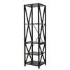 Rustic Vintage Industrial Bookcase Storage Cabinet Tall Shelf Metal Display Unit