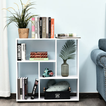 HOMCOM 5 Units Storage Shelf Bookcase Home Display w/ Melamine Surface White