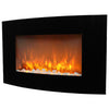 Electric Fireplace Wall Mount Fire Flicker Flame Black Glass with Remote 30"-50"