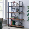 Large 4 Tier Contemporary Industrial Bookshelf/Shelving Unit Oak Finish 141cm