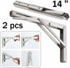 2pcs Folding Shelf Brackets, Heavy Duty, Stainless Steel Foldable Table Hinge UK