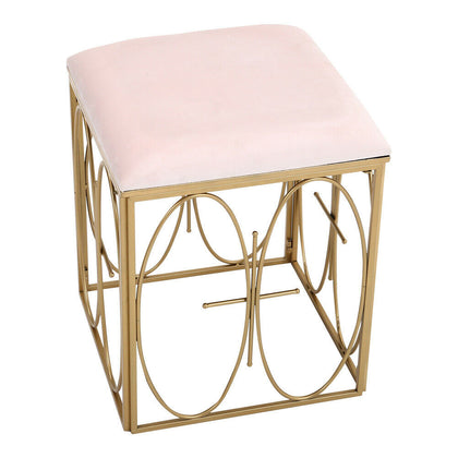 Modern Bedroom Vanity Stool Velvet Upholstered Dressing Table Chair Golden Base