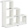 White 6 Cube Shelving Unit Furniture Shelves 3 Red Fabric Storage Boxes