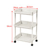 3 Tier Plastic Cream Kitchen Carts Trolley Wheels Bathroom Storage Rack Modern