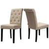 2/4x Dining Chairs Roll Top Scroll Button High Back Oak Legs Seat Dinning Room