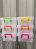6x 0.3L Plastic Storage Tub Boxes with Clip on Lids Paper Clip tubs Office