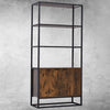 Vintage Tall Bookcase Cabinet Industrial Display Storage Shelving Unit Furniture