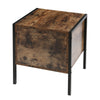 Rustic Bedside Table With Drawer Metal Black Legs Side Table Bedroom Furniture