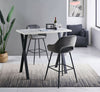 2X Bar Stools Fabric Breakfast Chairs Padded Seat Metal Leg Black Dining Kitchen