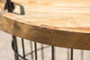 Industrial Vintage Metal Wire Basket Wooden Top Storage Lamp Table End Side Bed