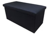 DOUBLE LARGE OTTOMAN FAUX LINEN FOLDING STORAGE TOY BOX POUFFE 76*38*38cm