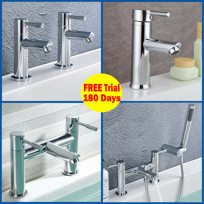 Bathroom Taps Set Basin Sink Mixer Bath Filler Shower Dual/Single Lever Handheld