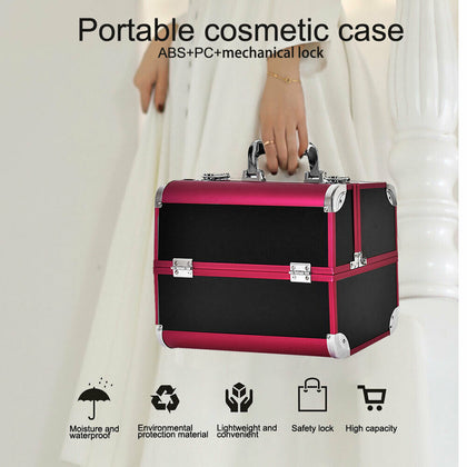 Extra Large Vanity Case Beauty Make Up Box Jewelry Cosmetic Nail Art Storage New