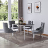 Buttoned High Back Dining Chairs with Cushion Lounge Leisure Kitchen Living Room