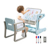 2-IN-1 Kids Table and Chair Set Adjustable Drawing Board Children Study Desk