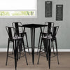 Tolix Style Bistro Cafe Metal High Bar Chairs Stools Table Set Breakfast Kitchen