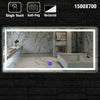 Bathroom Mirror Light up Large Wall led Mirror illuminated Heated With Bluetooth