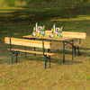 Garden Table & Bench Set Outdoor Dining Wooden Folding Trestle Patio Beer Party