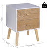 Nordic Style 2 Drawers Side Cabinet Wooden Bedside Table Storage Chest