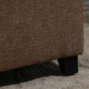 Linen-Look Square Ottoman Footstool Button Tufts Wood Frame Padding Brown